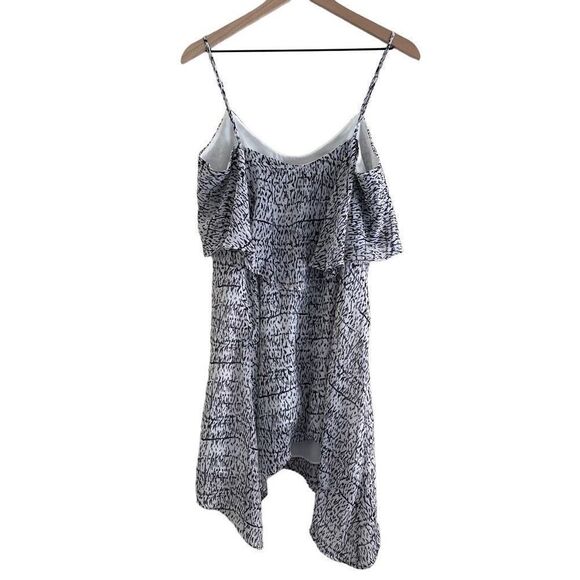 BCBGeneration Small Black White Sundress High Low Handkerchief Spaghetti Strap - Picture 6 of 10